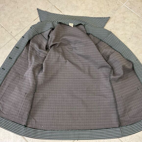 Vintage 70s women’s Medium Houndstooth Shirt Jacket Button Front Pockets Shacket - Picture 7 of 13